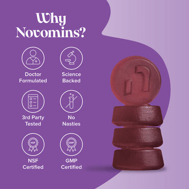 Novomins Night-Time Raspberry Flavoured 60 Gummies