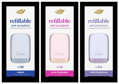 Dove No4 Violet & Tonka Bean 72h Antiperspirant Deodorant Refillable Kit 35ml